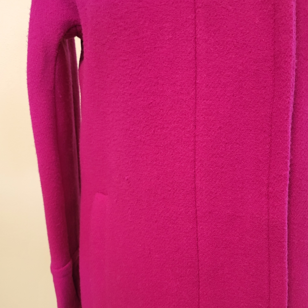 J. Crew Women's Fuchsia Wool Pea Coat 2 NWT - Picture 5 of 6